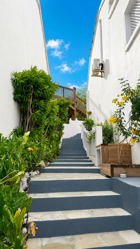 Escaliers végétalisés de la résidence IDOLEM — esprit village méditerranéen